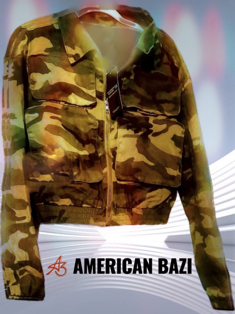 American Bazi Women's Camo Crop Jacket